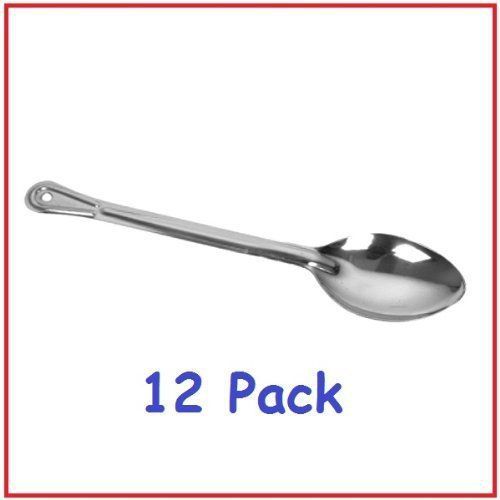 Stainless Steel Solid Serving, Pack of 12, Basting Spoons Brand New!