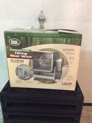 LEM Stainless Steel Tilting Meat Mixer 25 Lb Capacity, New In Box