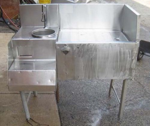 Back bar blender station with waste sink and drain board for sale