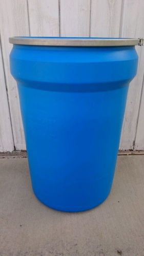 30 Gallon Barrel HDPE2 Food Grade Open Lid With Gasket and Clamp Blue