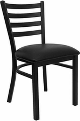 New metal designer restaurant chairs w black vinyl seat/each for sale