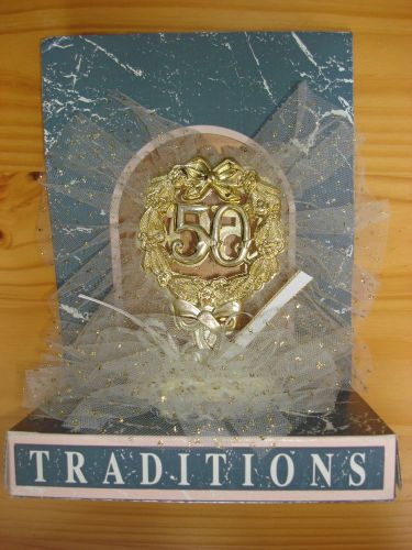 Bakery Crafts 50th Wedding Anniversary Cake Topper NOS New Old Stock w/out Box