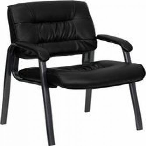 Flash Furniture BT-1404-BKGY-GG Black Leather Executive Side Chair with Titanium