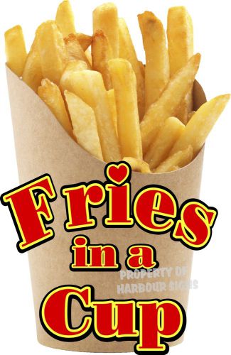 Fries in a cup Decal 14&#034; Concession Food Truck Cart Restaurant Menu Vinyl Sign