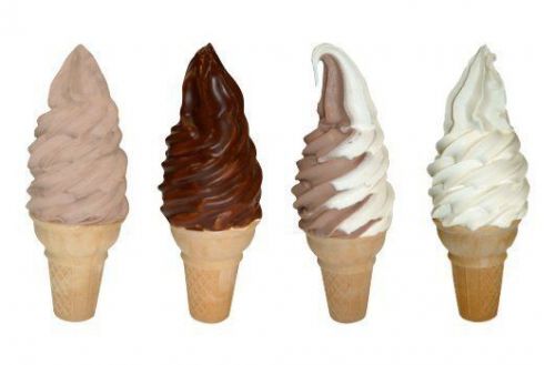 4 assorted soft serve cone 6&#039;&#039; menu decals for ice cream truck  parlor menu sign for sale