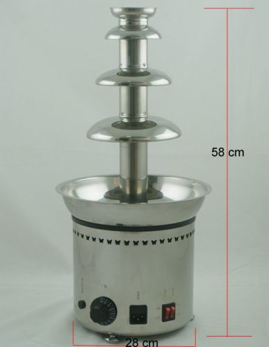 4 Tier Chocolate Fountain Stainless Steel 23&#034; 6.6lbs CE Certicate Party Hotel