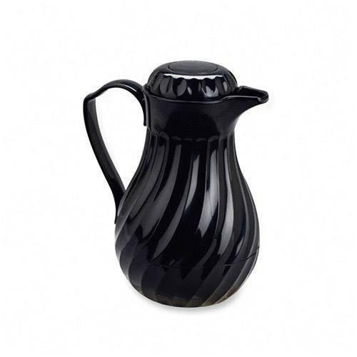 Hormel poly lined black swirl design carafe, 40 oz. capacity. sold as each for sale