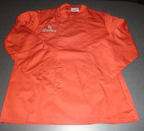 Chef&#039;s Jacket, Cook Coat, with THE BUFFET  logo, Sz SMALL  NEWCHEF UNIFORM