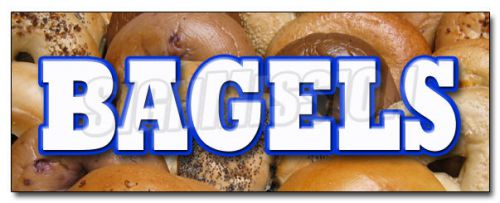 12&#034; BAGELS DECAL sticker fresh bagel shop deli bakery NY New York daily take out