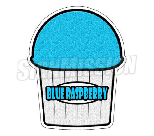 BLUE RASPBERRY FLAVOR Italian Ice Decal shaved cart trailer stand sticker