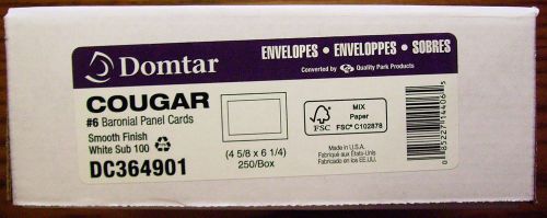BARONIAL PANEL CARDS 4 5/8 X 6 1/4 250 COUNT NEW BOX WHITE