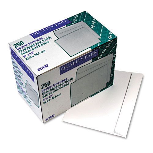 Open side booklet envelope, contemporary, 12 x 9, white, 250/box for sale