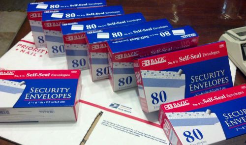 Lot of 640 *** security Envelopes self seal , (NO•63/4) 35/8&#034; x 61/2&#034;, (80 x8)