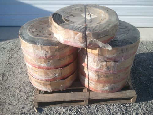 New pallet of 9 rolls signode black hd723 plastic strapping 2x1613  7/16 banding for sale