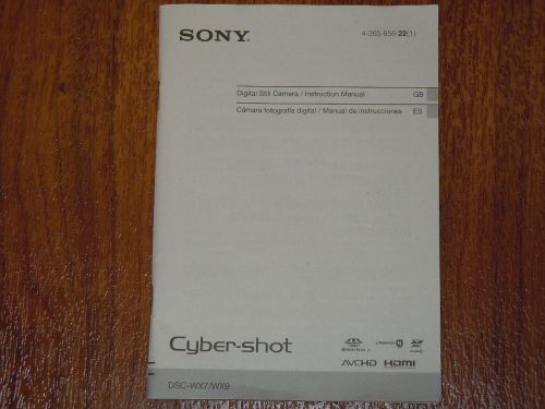 Sony CyberShot DSC-WX9 DSC-WX7 User&#039;s Guide - Quick Start Manual - 28 pages