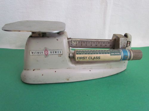 Antique Pitney &amp; Bowes Metal Postal Balance Beam Scale 1 lb