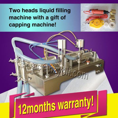 Double nozzles liquid sauce filling machine 1000ml with bottle capping machine for sale