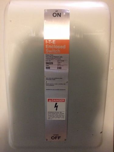 Ite siemens 600 amp disconnect 120/240 single phase sn326 for sale