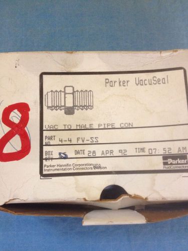 Lot Of 8 - PARKER VacuSeal  4-4 FV-SS VAC TO MALE PIPE CON