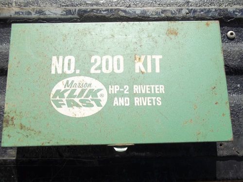 MARSON KLIK FAST NO.200 KIT.HP-2 RIVETER &amp; RIVETS.  NICE!