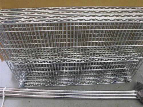 Intermetro  24&#034; x 36&#034; x 63&#034; super adjustable 2 chrome-plated wire shelving unit for sale