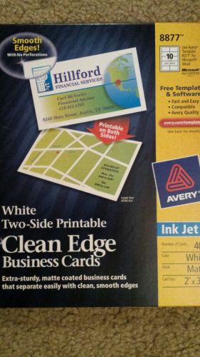 Avery 8877 White Matte Clean Edge Business Cards 2&#034; x 3.5&#034; 400 Count Free Ship
