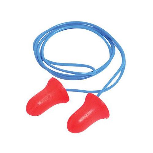 Max® Disposable Earplugs - max pre shaped fm ear plug w/poly crd red/wht/bl