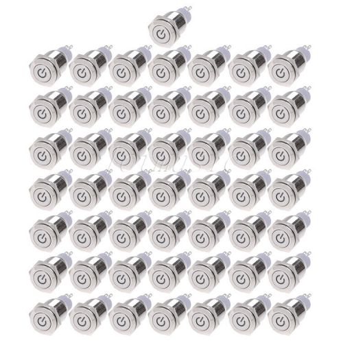 50pcs angel eye green led 16mm 12v metal switch latching push power button for sale