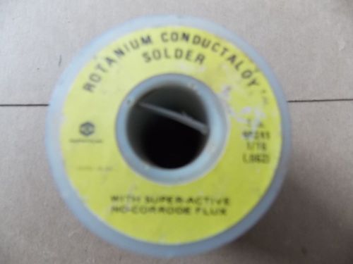 ROTANIUM Solder .062&#034; No-Corrode Flux 1 pound 1 oz with spool.   GREAT DEAL