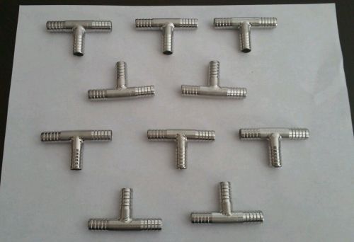 (10)  3/8&#034; barb tee. stainless steel fittings tees for sale