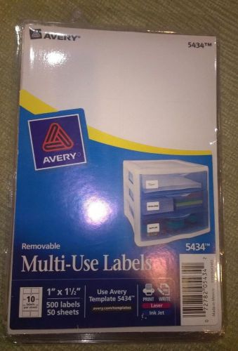 Avery opened pack Removable Multi-Use Labels, 1&#034; x 1-1/2&#034;, White, 500/Pack 5434