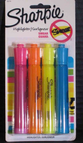 SHARPIE Highlighters 4 Pack Accent Colors Chisel Tip Smear Guard Highlighter