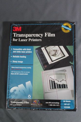 3M Transparency Film for Laser Printers - 50 Sheets - 8 1/2&#034;x11&#034; Factory Sealed