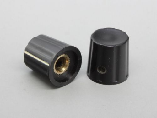 10 x bakelite control knob set screw type 18mmdx18mmh black 1/4&#034; 6mm shaft for sale