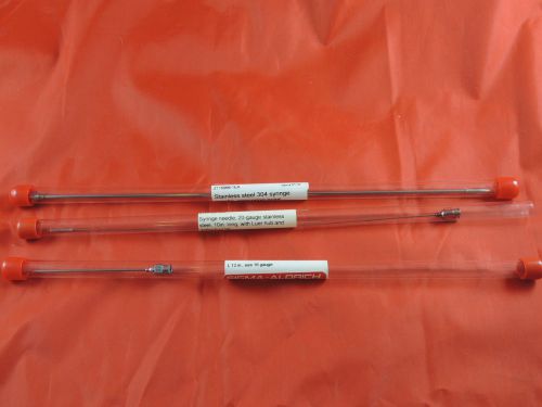 Lot 3 Sigma-Aldrich Stainless Steel Syringe Needles 12, 17, &amp; 20 Gauge
