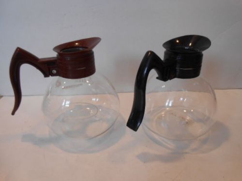 PAIR OF GLASS COFFEE CONTAINERS COMMERICAL BEVERAGE FITS BUNN WARMER LIGHT &amp; DK