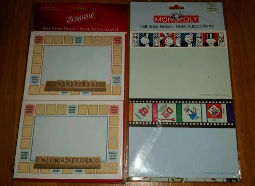 Fun Scrabble and Monopoly post it pads sealed