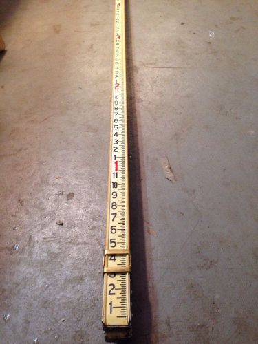 Vintage Chicago Steel Tape Company Hardwood Survey Measuring Stick Rod Pole 11&#039;