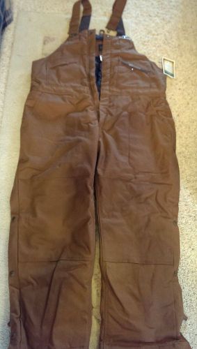 Mens Brown Insulated Duck Bib  Overalls XL- Regular New with tags