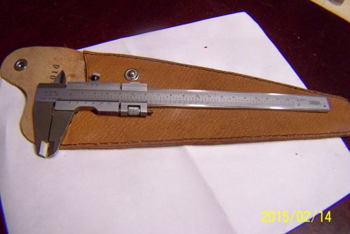 VIS Vernier Caliper Machinist Tool Poland Stainless 10 inch Leather Case NICE