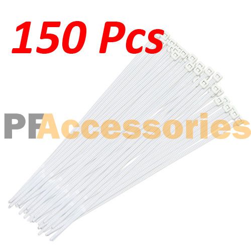 150 Pcs White 14&#034; inch Heavy Duty UV Resistant Outdoor Cable Zip Ties 50 Lbs LOT