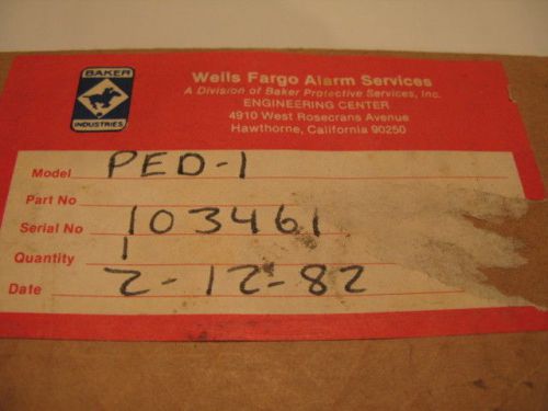 Vintage Wells Fargo Alarm Services PED 1/2 Photoelectric Device w/ Instructions