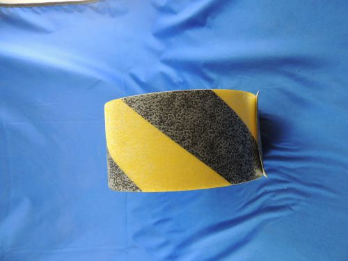New 60 Foot x 3&#034; Roll Black Yellow Stripe Non Skid Abrasive Safety Grip Tape