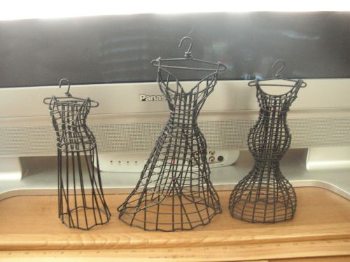Unusual small miniature wire doll  dress forms full body torso with hanger for sale