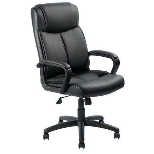 Executive High Back Computer Office Chair Ergonomic Black Leather -FREE SHIPPING