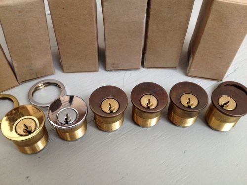 Lot of 6 Schlage Mortise Locks, Polished Brass, Chrome, &amp; Bronze