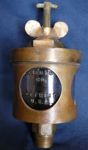 Vintage AMERICAN INJECTOR CO...BRASS hit &amp; miss ENGINE OILER !! Brass and Glass