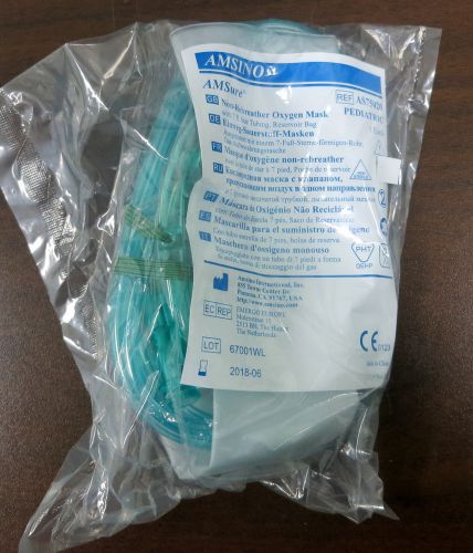 Amsino as75020 amsure non-breather oxygen mask (lot of 12) for sale