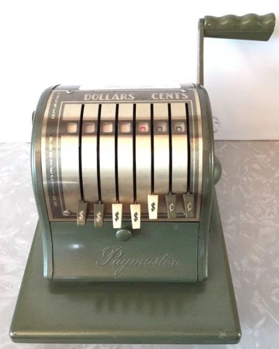 Vintage Paymaster S-1000 Check Writer Embosser Army Green Printer With Key