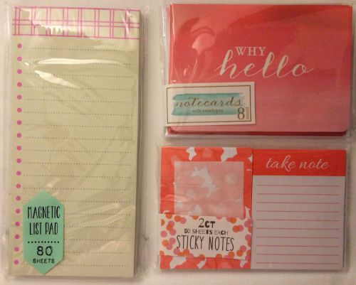 Daily Planner Target One Spot Set, Hello Notecards, Notepad, Sticky Notes
